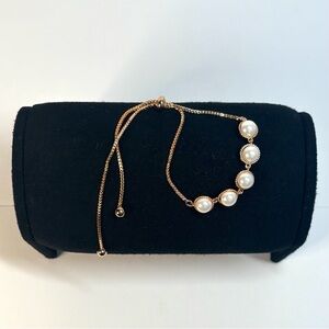 18k Rose gold-plated pearl bolo bracelet